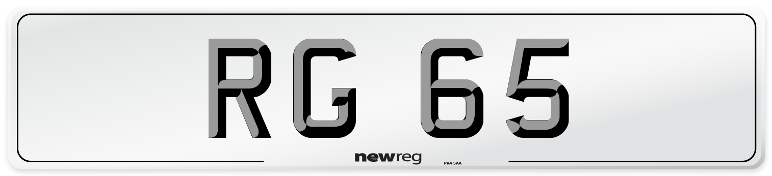 RG 65 Number Plate from New Reg